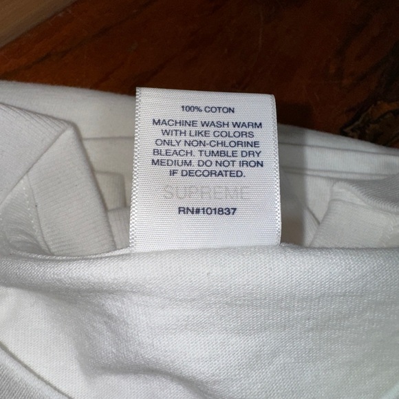 NOS Blank Men’s Supreme Made in USA Long Sleeve White Tee T-Shirt NEW - LOT 3 - Picture 4 of 6